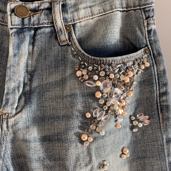 [BLANKNYC] Embellished Girlfriend Crop Jeans | SZ 25 - Picture 12 of 13
